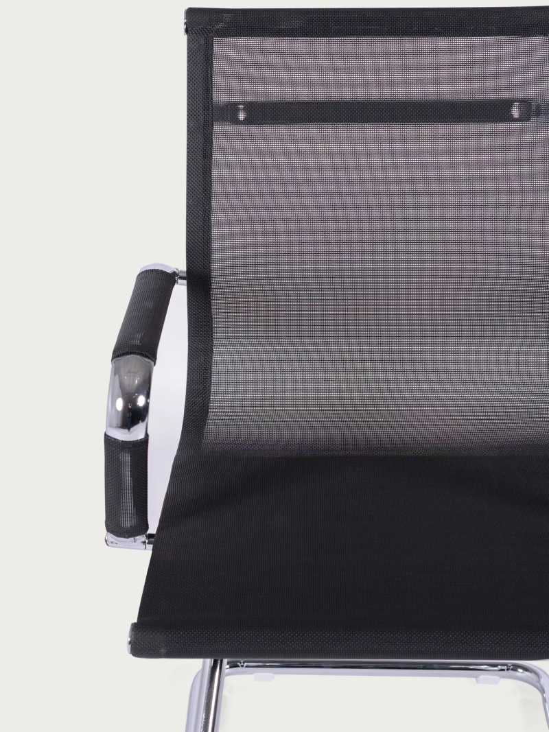 Silla para sala de reuniones con respaldo bajo en malla de fibra transpirable - Alu FurnMod - 1
