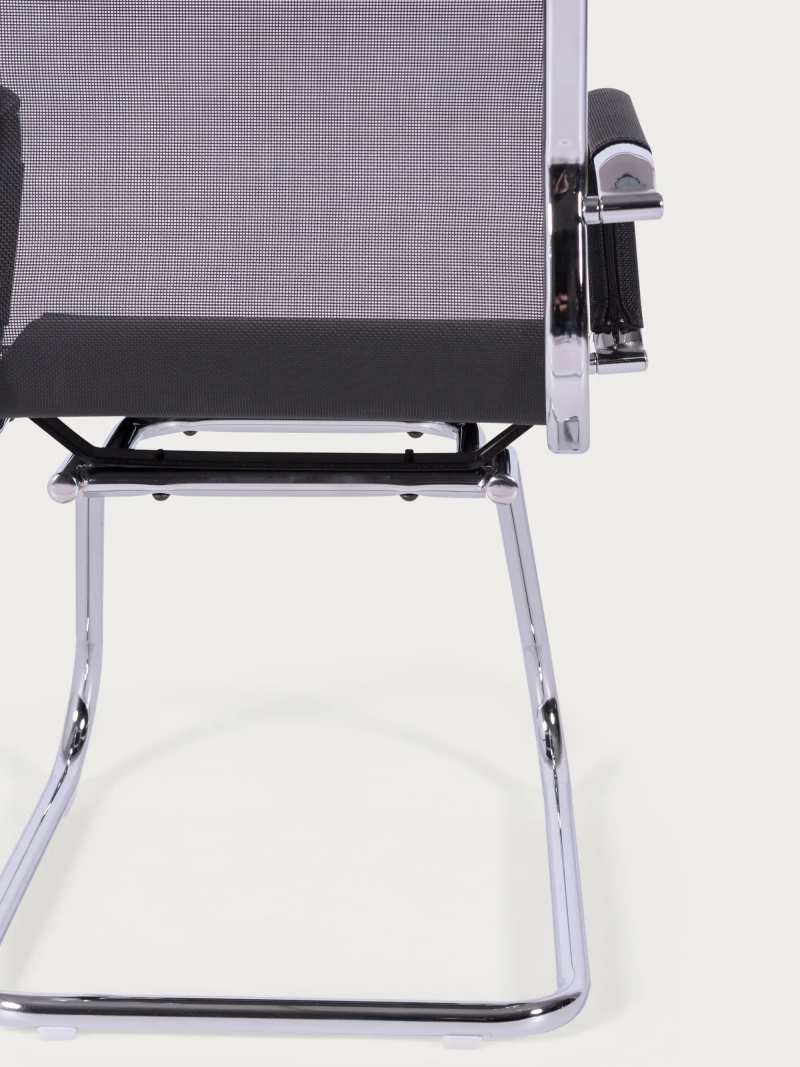 Meeting room chair with low backrest in breathable fiber mesh - Alu FurnMod - 6
