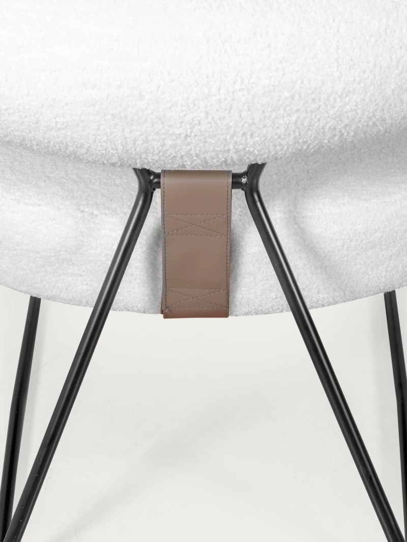 Design armchair upholstered in bouclé and steel legs - Oxford FurnMod - 1