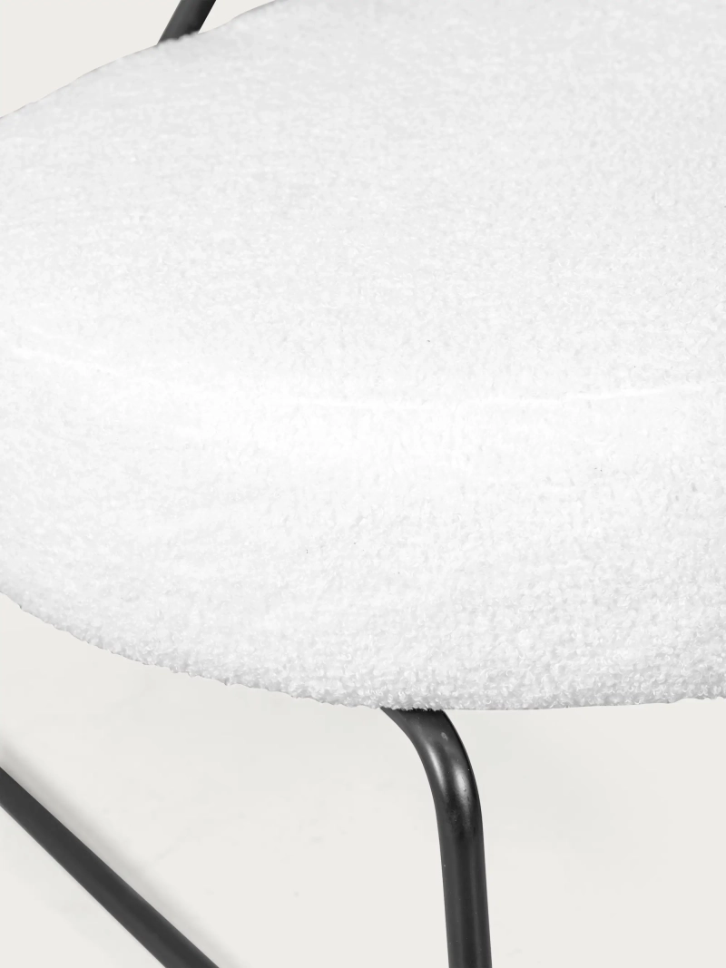 Design armchair upholstered in bouclé and steel legs - Oxford FurnMod - 1