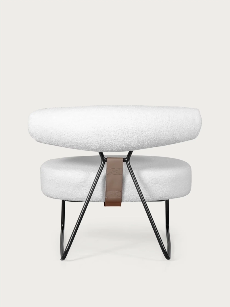 Sillón de diseño tapizado en bouclé y patas de acero - Oxford FurnMod - 9