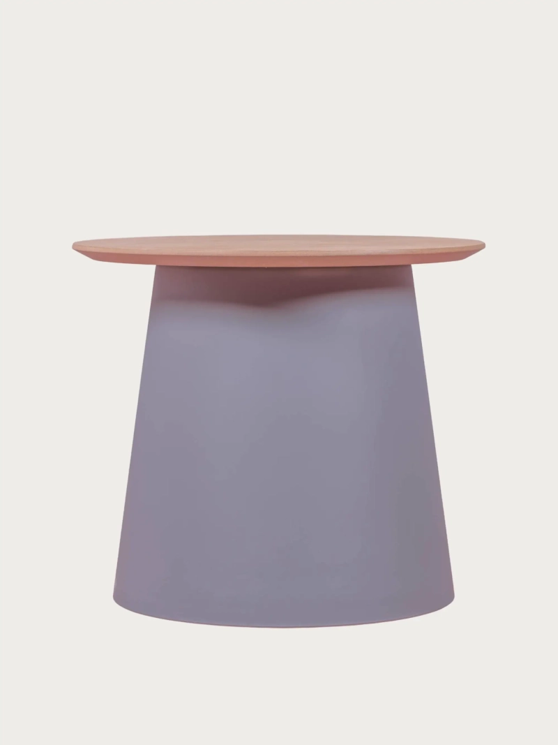 Round oak wood side table (50cm) - Norway FurnMod - 3