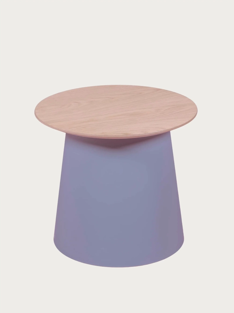 Mesa auxiliar redonda en madera de roble (50cm) - Norway FurnMod - 1
