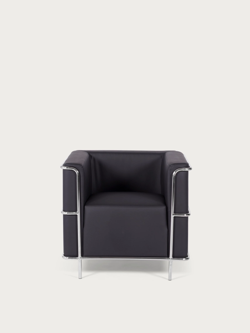Soffa i konstläder med ram i förkromat rostfritt stål - Torino FurnMod - 6