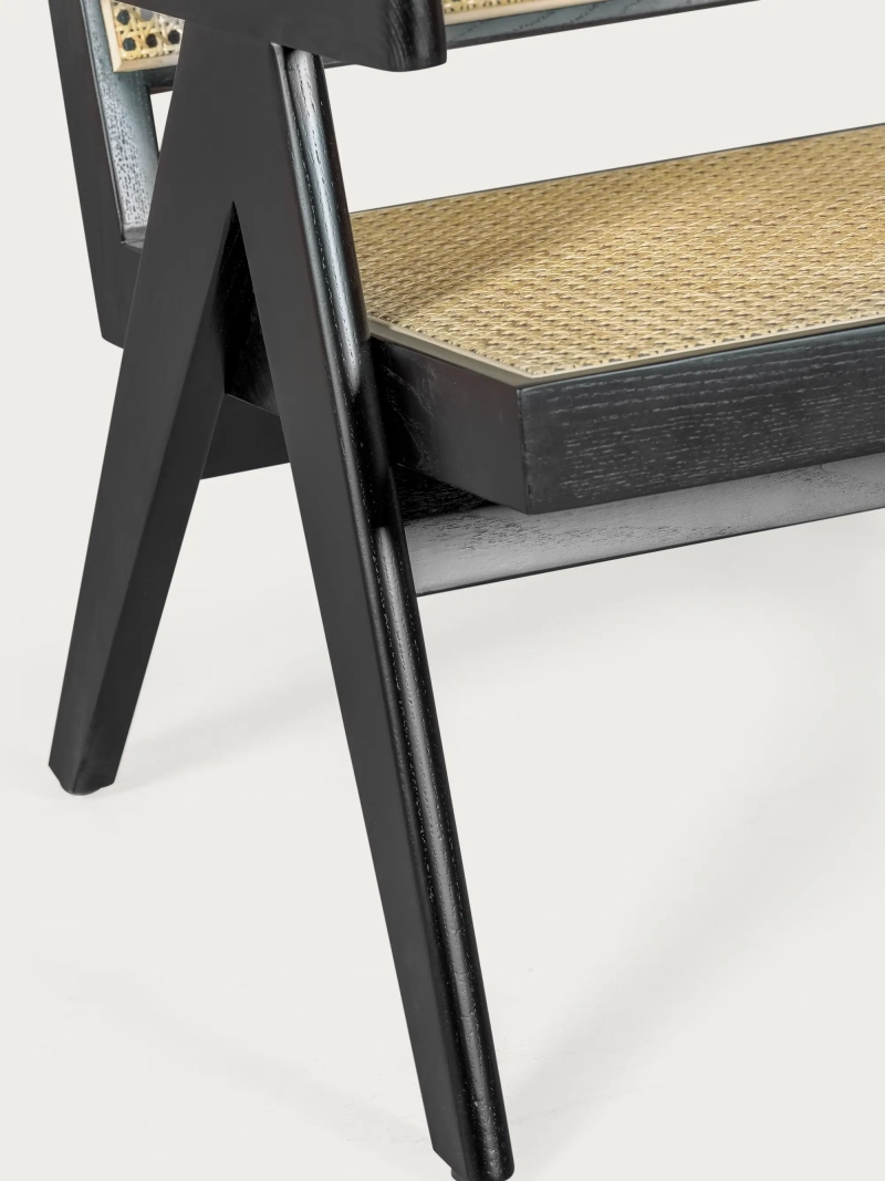 Sillón clásico con reposabrazos en madera de teca y ratán natural - Compass FurnMod - 13