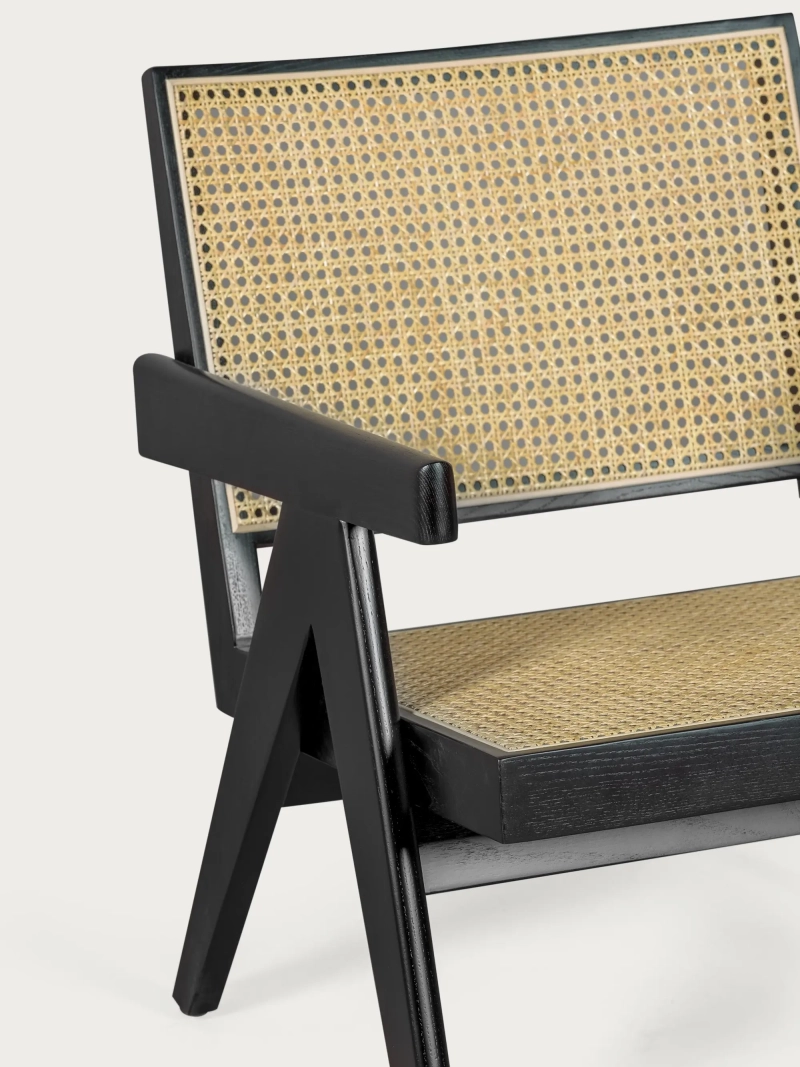 Sillón clásico con reposabrazos en madera de teca y ratán natural - Compass FurnMod - 16