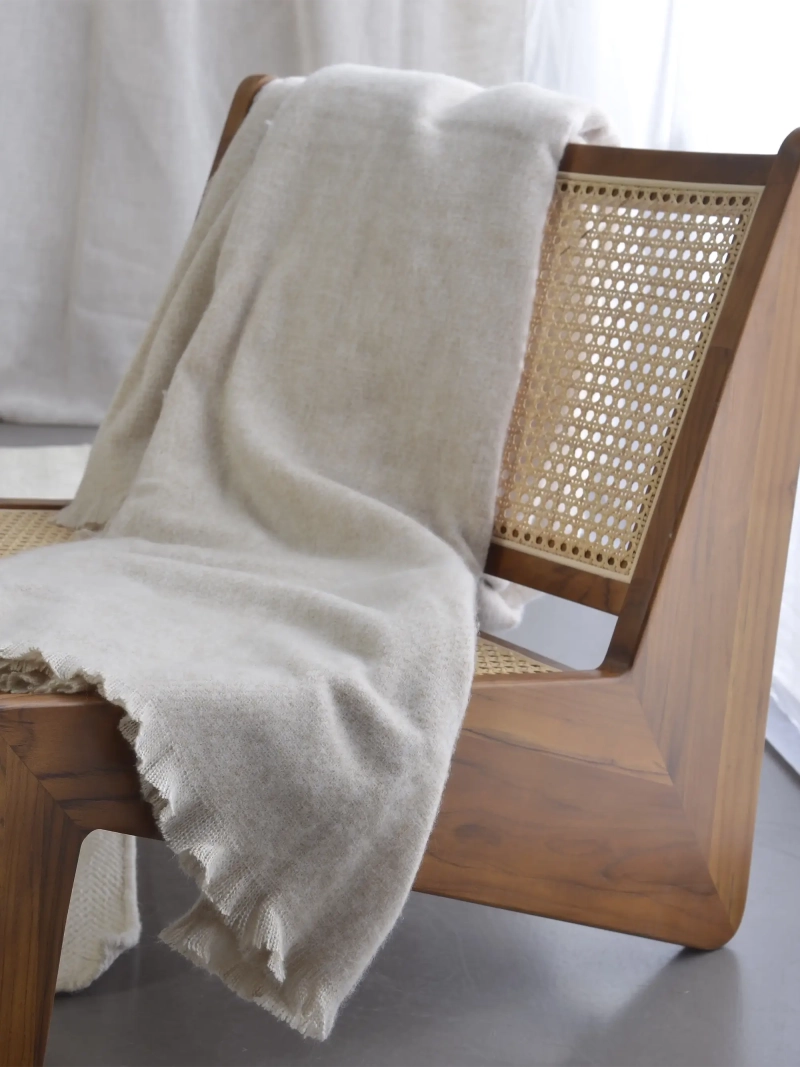 Low armchair in teak wood and natural rattan - Compass FurnMod - 2