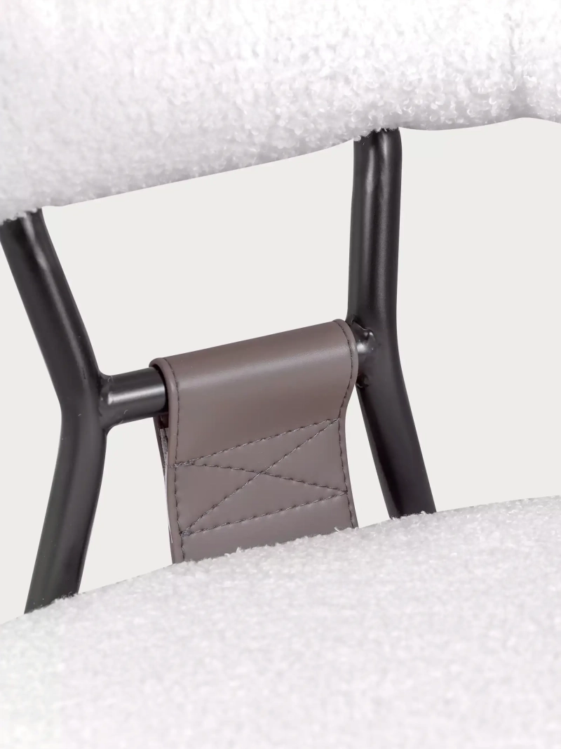 Design chair upholstered in bouclé and lacquered steel legs - Oxford FurnMod - 1
