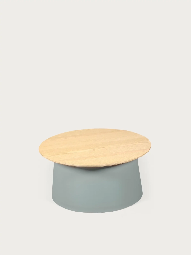 Mesa de centro redonda con tablero de madera de roble - Norway FurnMod - 1