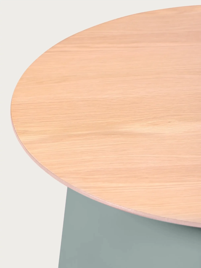 Mesa de centro redonda con tablero de madera de roble - Norway FurnMod - 1