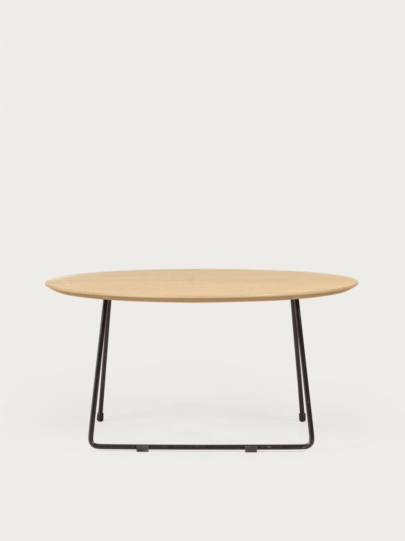 Mesa de centro redonda en madera de roble (80cm) - Modin FurnMod - 1