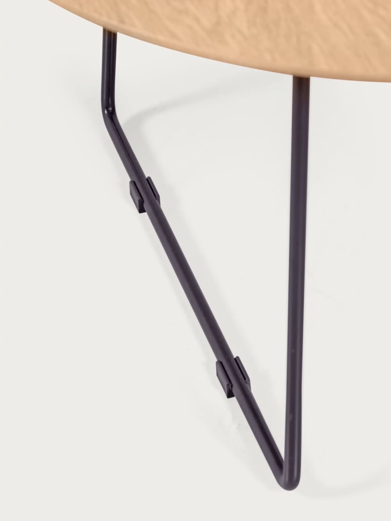 Mesa de centro redonda en madera de roble (80cm) - Modin FurnMod - 1