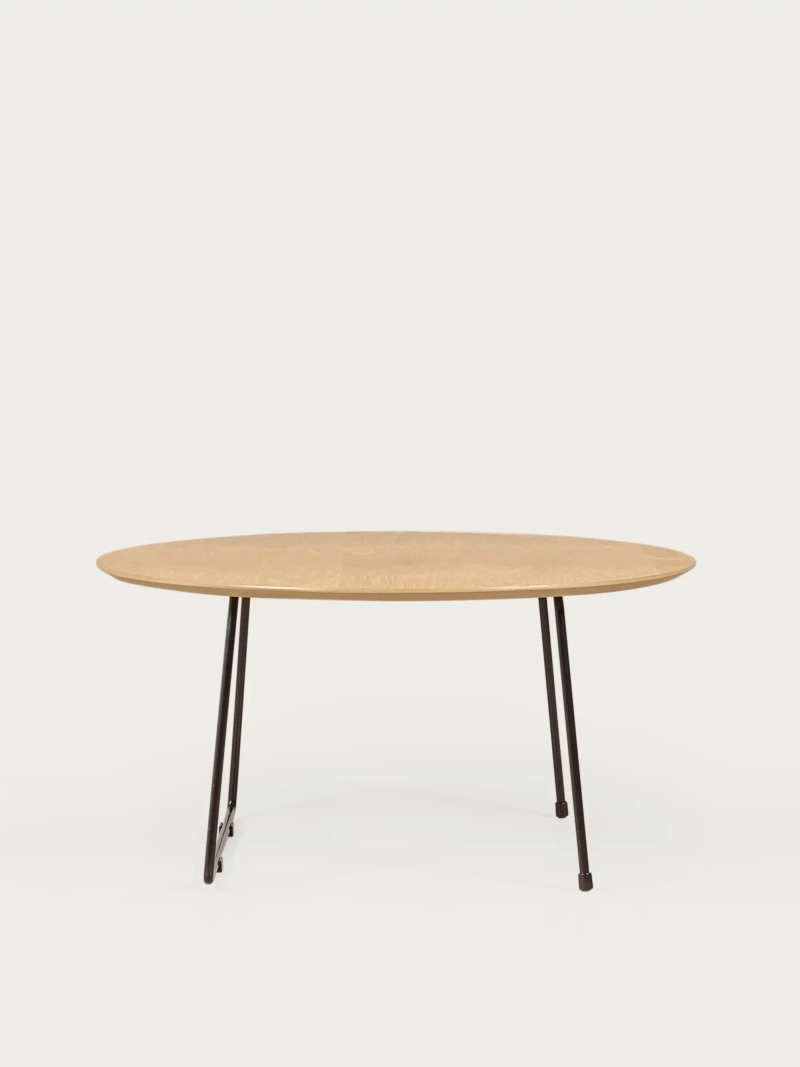 Mesa de centro redonda en madera de roble (80cm) - Modin FurnMod - 1