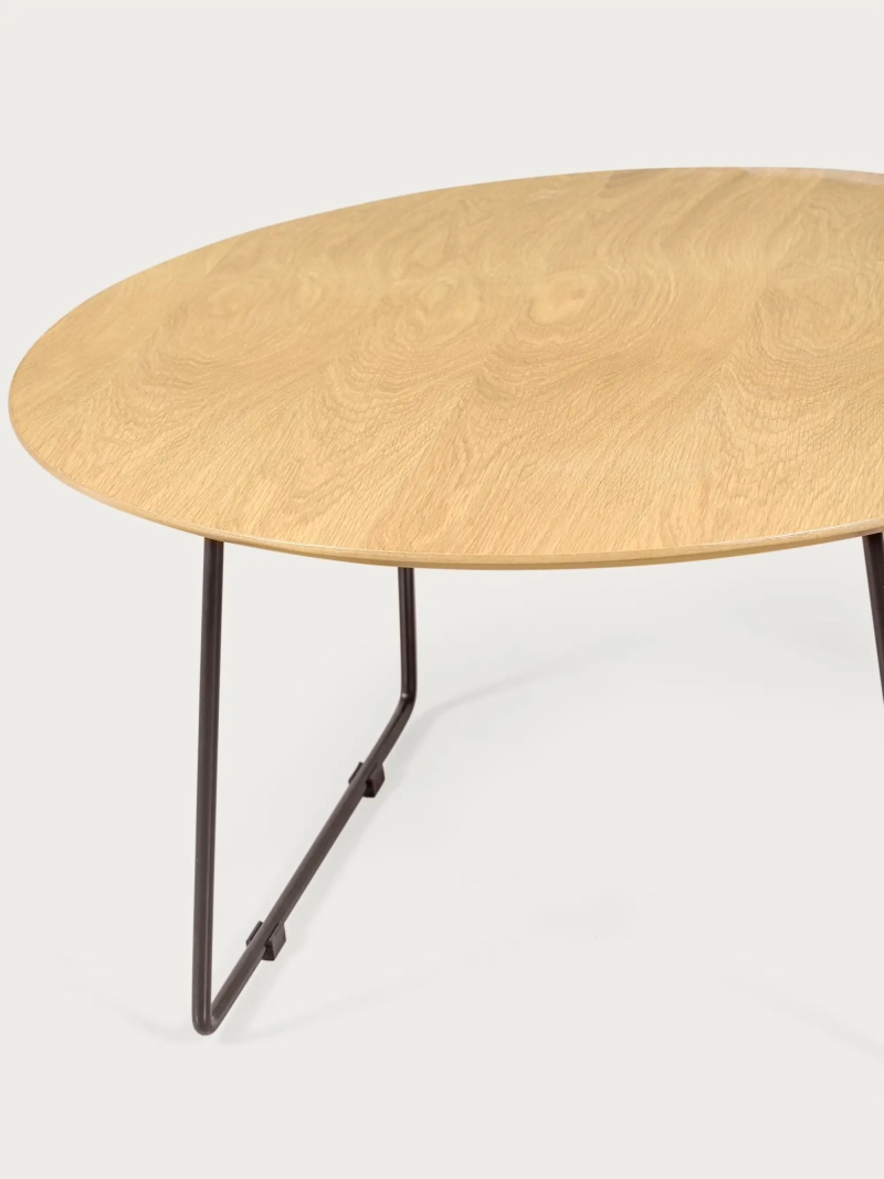 Round sofabord i egetræ (80 cm) - Modin FurnMod - 1