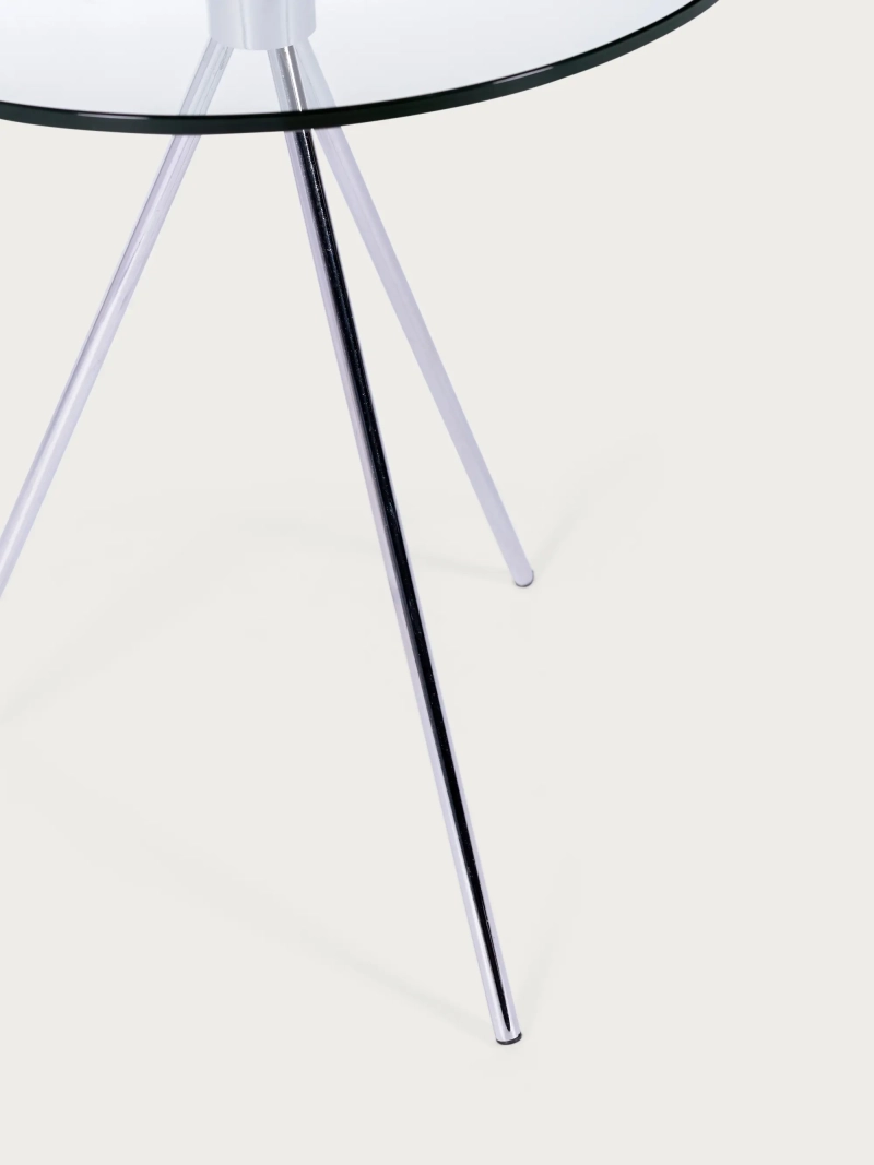 Tempered glass and chrome steel side table - Piccola FurnMod - 2