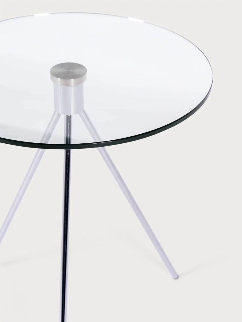 Mesa auxiliar de cristal templado y acero cromado - Piccola FurnMod - 6