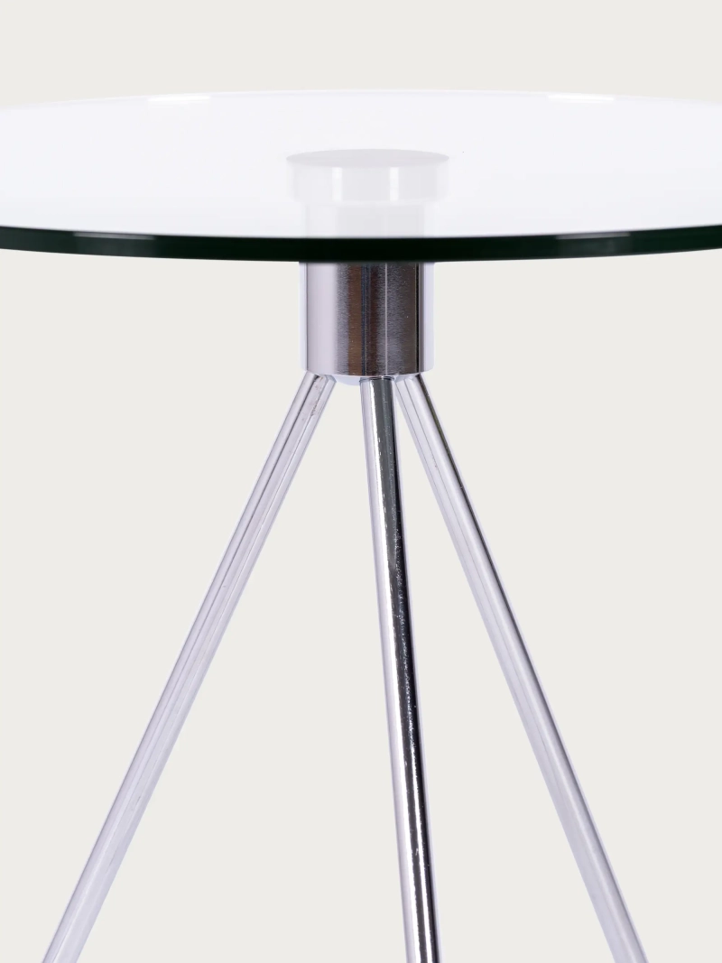 Mesa auxiliar de cristal templado y acero cromado - Piccola FurnMod - 3
