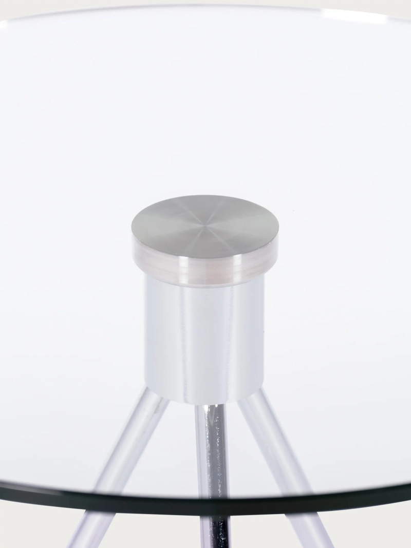 Bijzettafel van gehard glas en verchroomd staal Piccola FurnMod - 2