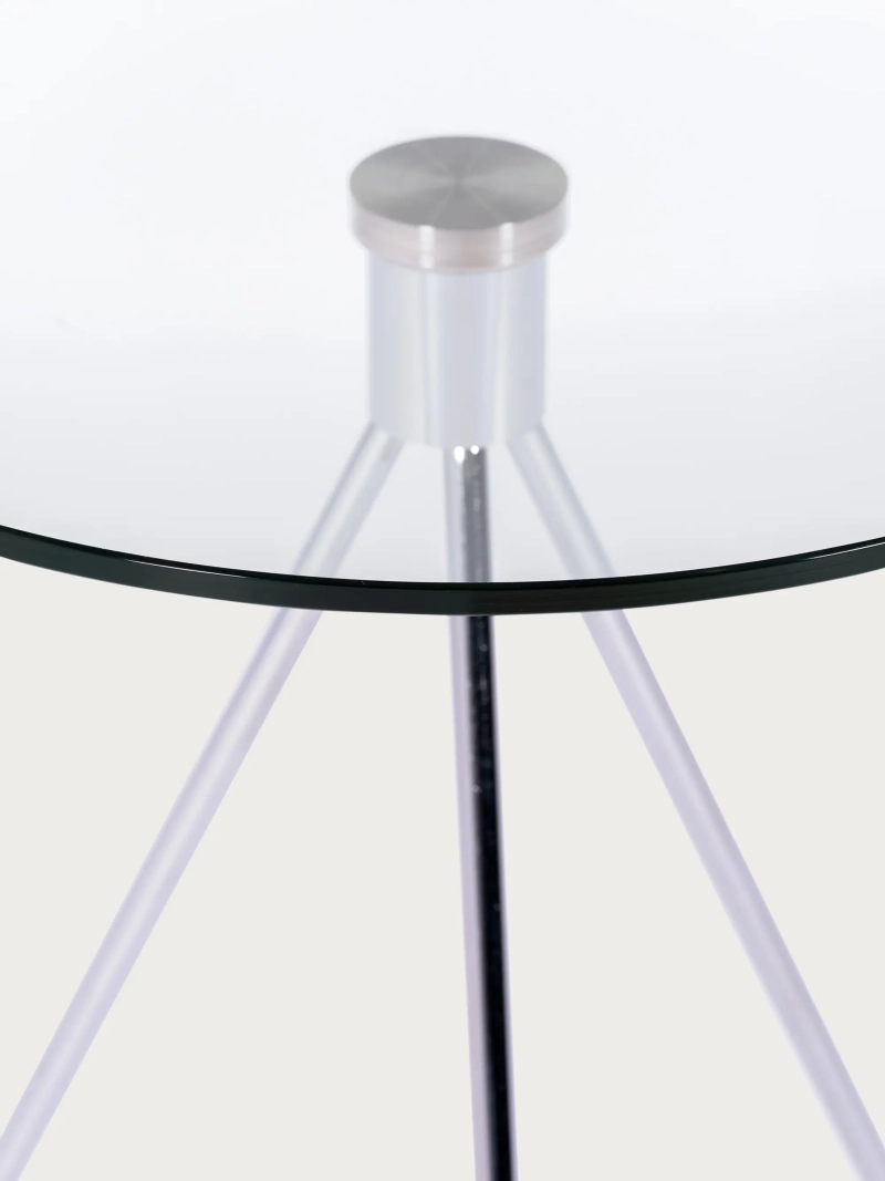 Tempered glass and chrome steel side table - Piccola FurnMod - 2