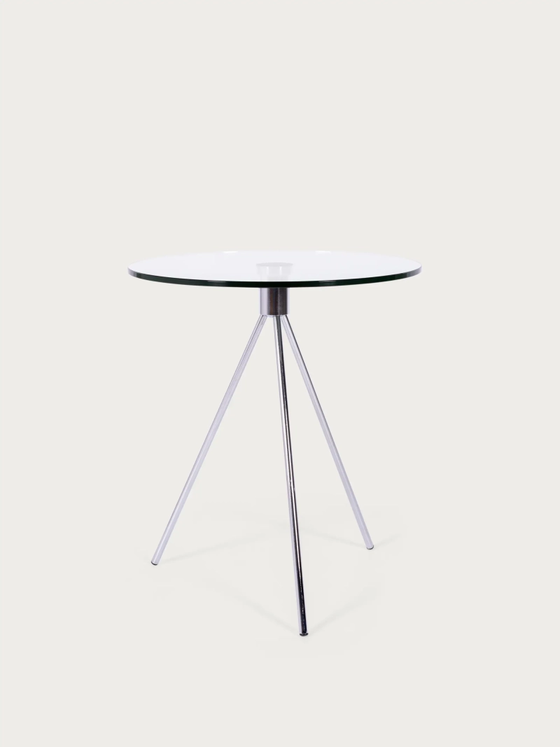 Bijzettafel van gehard glas en verchroomd staal Piccola FurnMod - 2