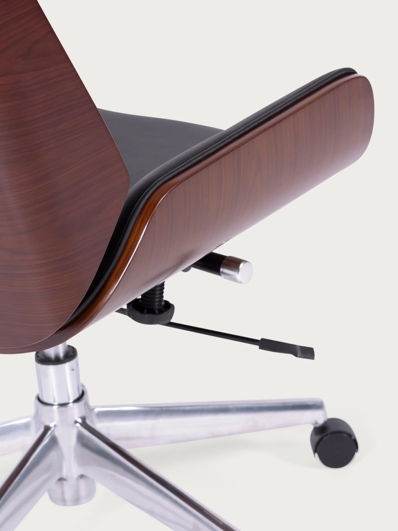 Nordic S | Walnoot rugleuning en kunstleren bureaustoel | FurnMod