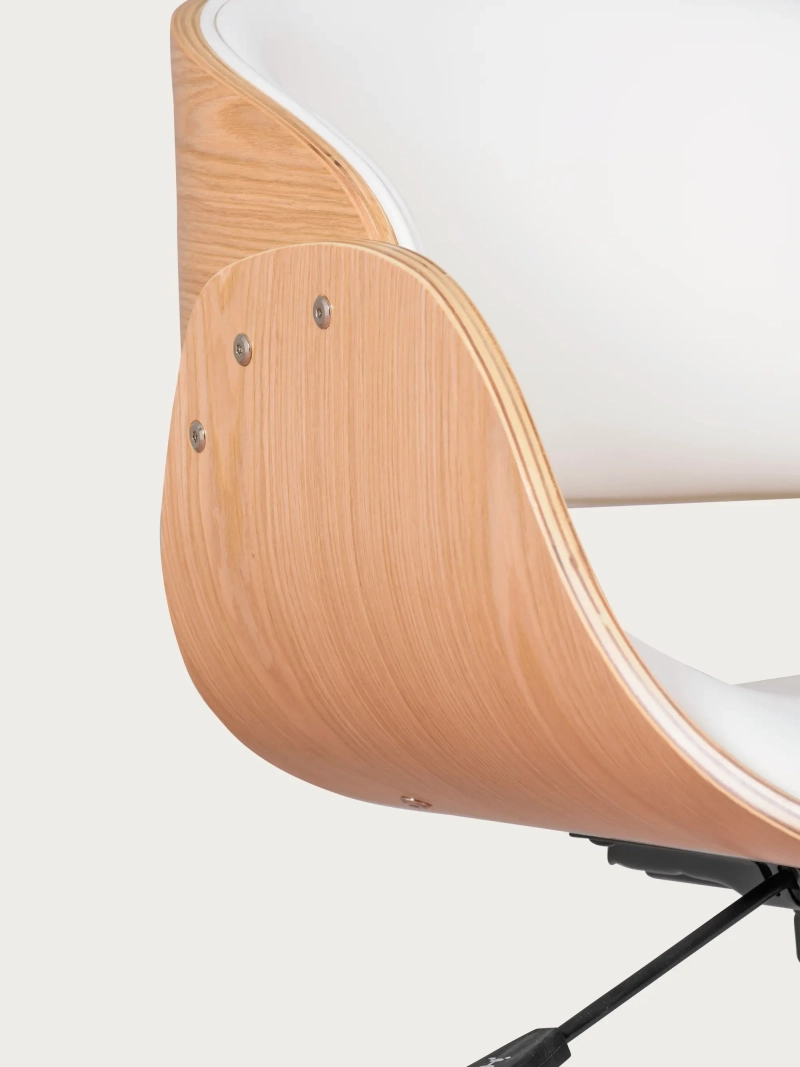 Silla de escritorio de madera clara de arce y cojín de polipiel - Burrow S FurnMod - 5