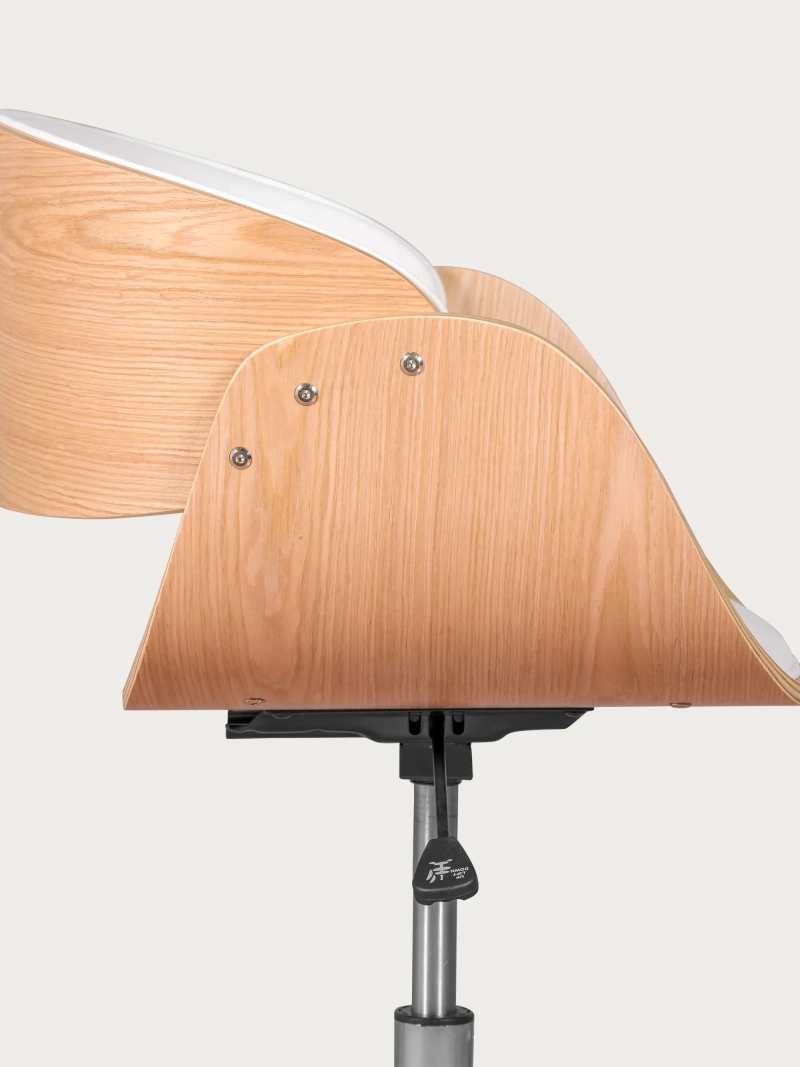 Silla de escritorio de madera clara de arce y cojín de polipiel - Burrow S FurnMod - 3