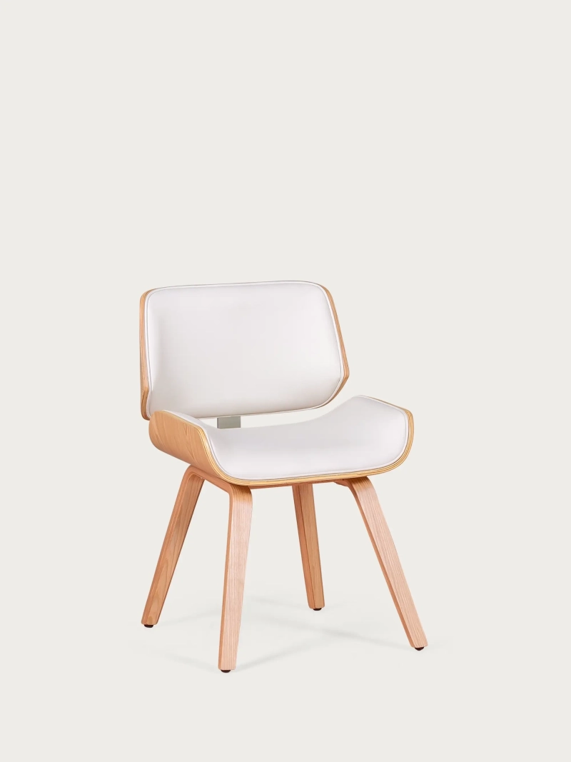 Silla en madera clara de arce con cojín de polipiel - Nordic FurnMod - 1
