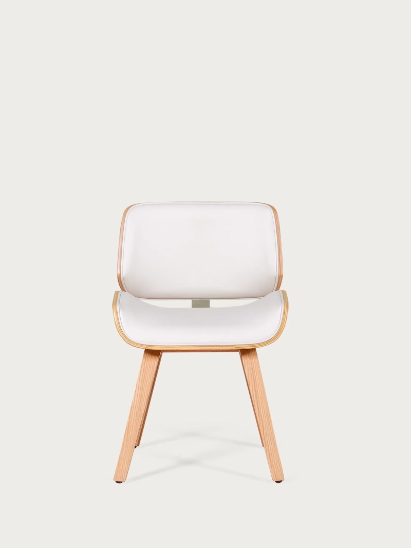 Silla en madera clara de arce con cojín de polipiel - Nordic FurnMod - 1