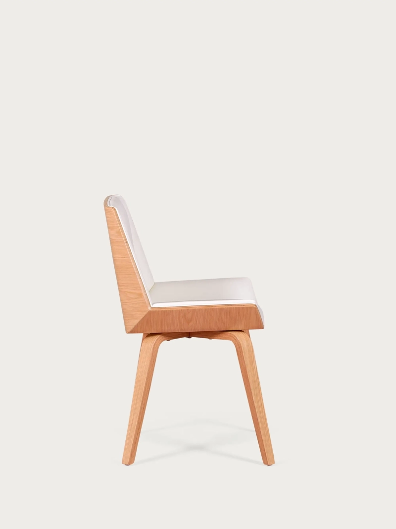 Silla de madera de arce clara con cojín de polipiel - Nordic S FurnMod - 1