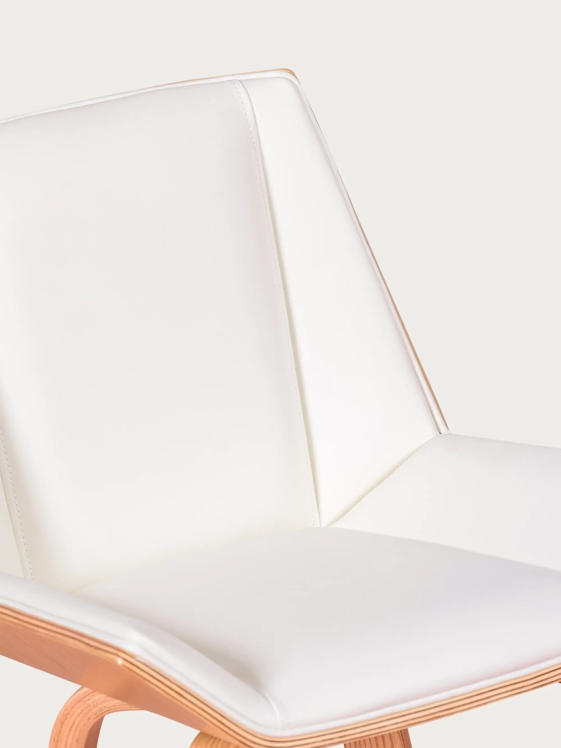 Silla de madera de arce clara con cojín de polipiel - Nordic S FurnMod - 1