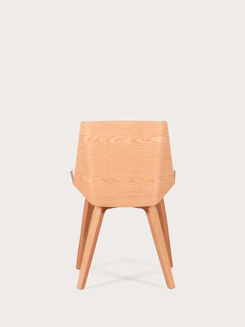 Silla de madera de arce clara con cojín de polipiel - Nordic S FurnMod - 1