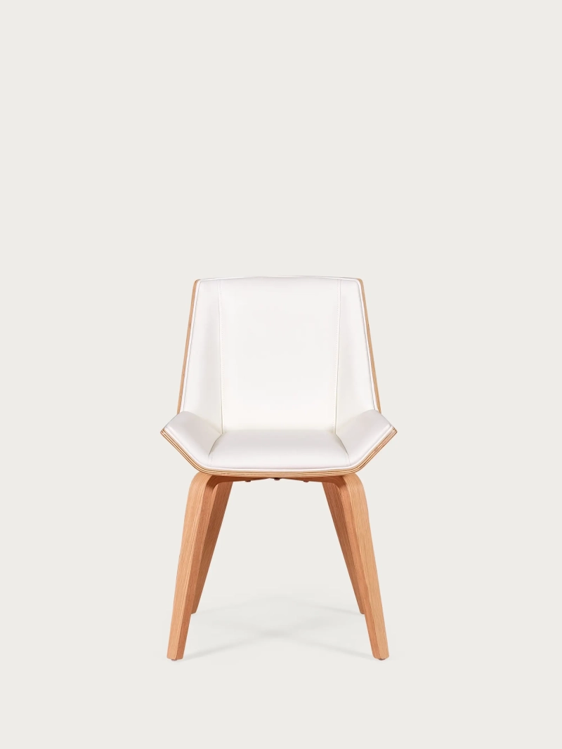 Silla de madera de arce clara con cojín de polipiel - Nordic S FurnMod - 1