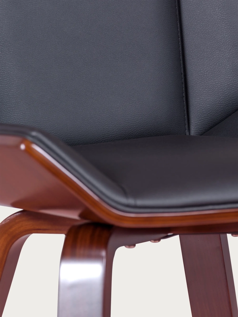 Silla de comedor de madera de nogal y polipiel - Nordic S FurnMod - 5