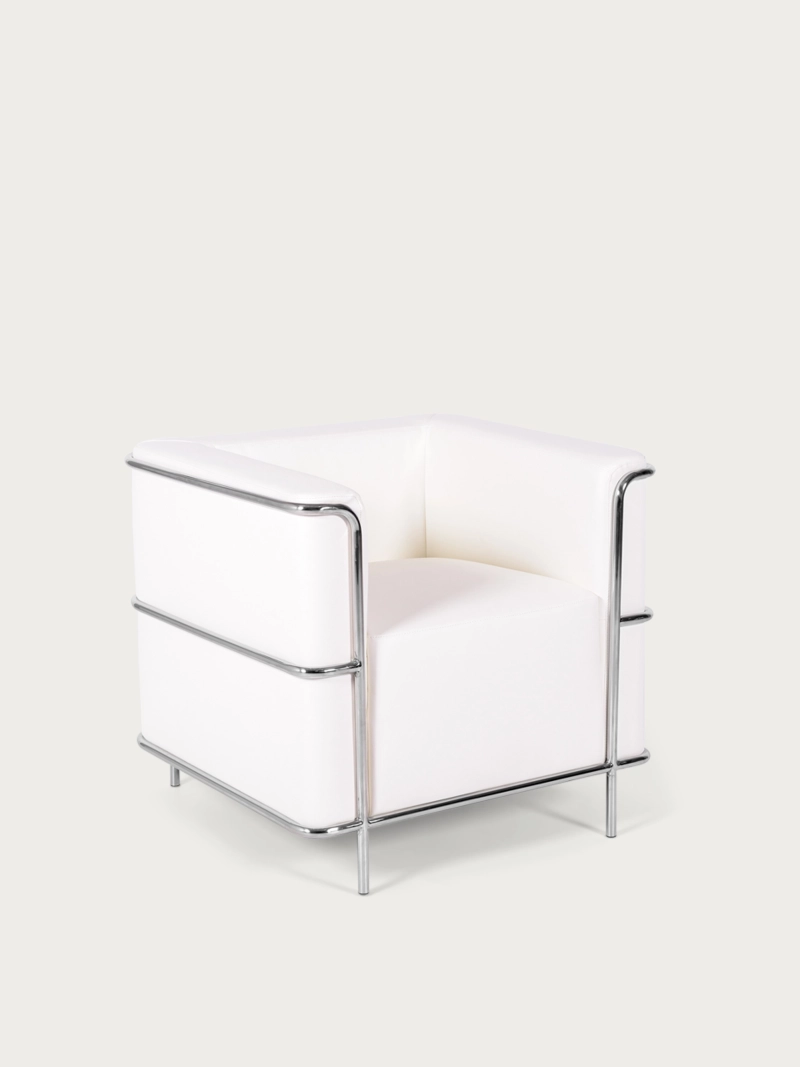 Pohovka z umelej kože s chrómovaným rámom z nehrdzavejúcej ocele - Torino FurnMod - 29
