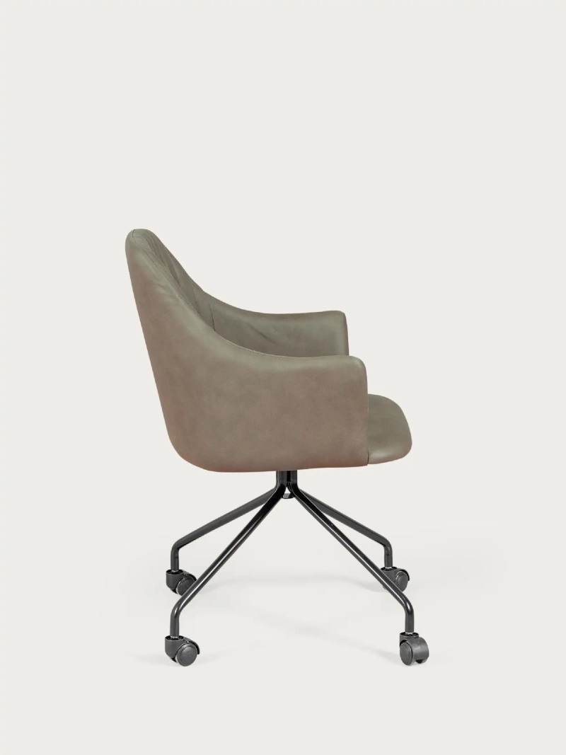 Silla de oficina tapizada en tela vintage - Skyline FurnMod - 6