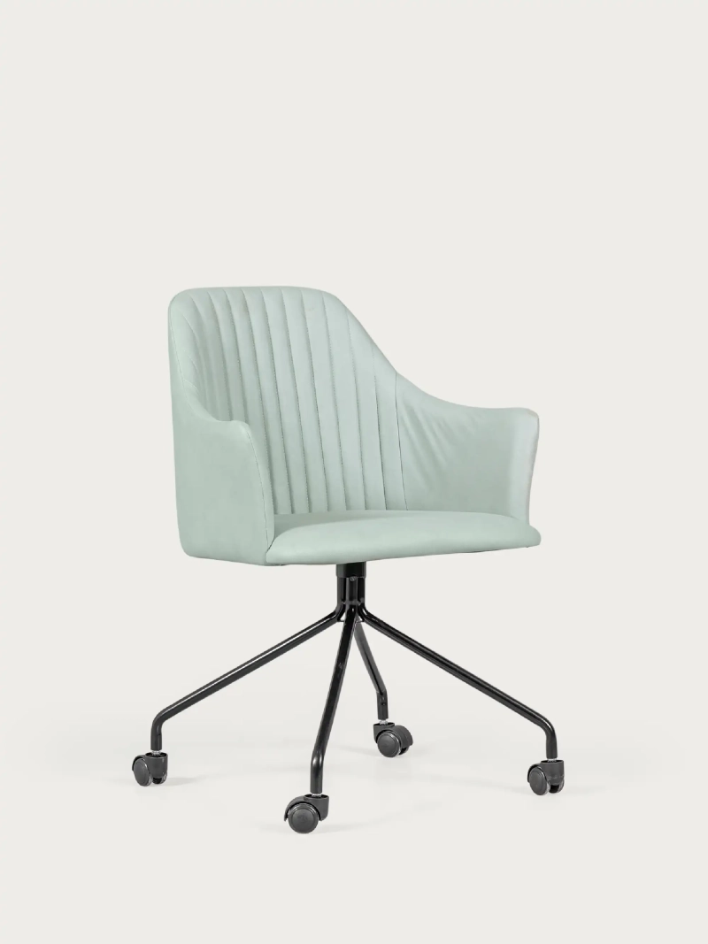 Chaise de bureau recouverte d'un tissu vintage - Skyline FurnMod - 15