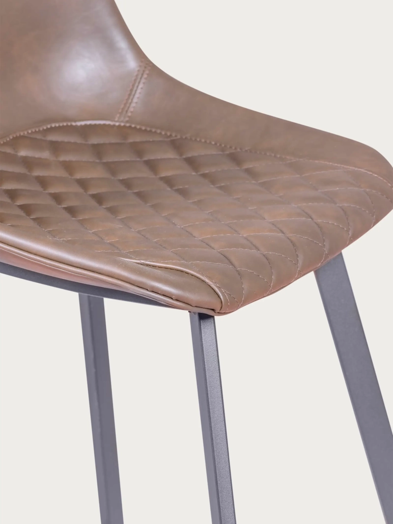 stool vintage leatherette upholstery (76cm) - Jules FurnMod - 4