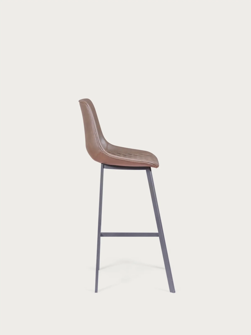 stool vintage leatherette upholstery (76cm) - Jules FurnMod - 3