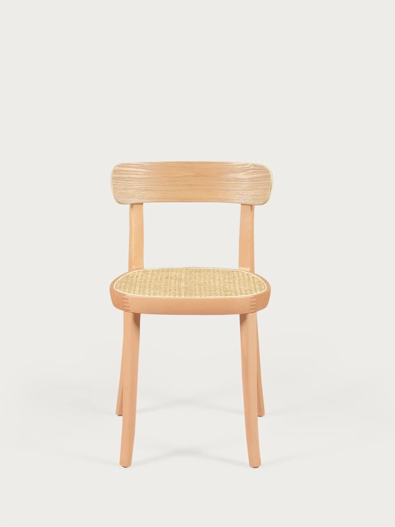 Designstol i askträ och sits i naturrotting - Tours FurnMod - 1