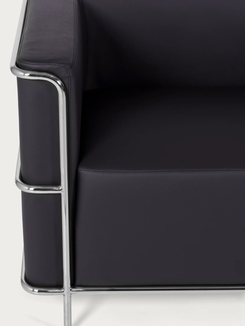 Canapea cu 2 locuri din piele ecologică cu cadru din oțel inoxidabil - Torino FurnMod - 1