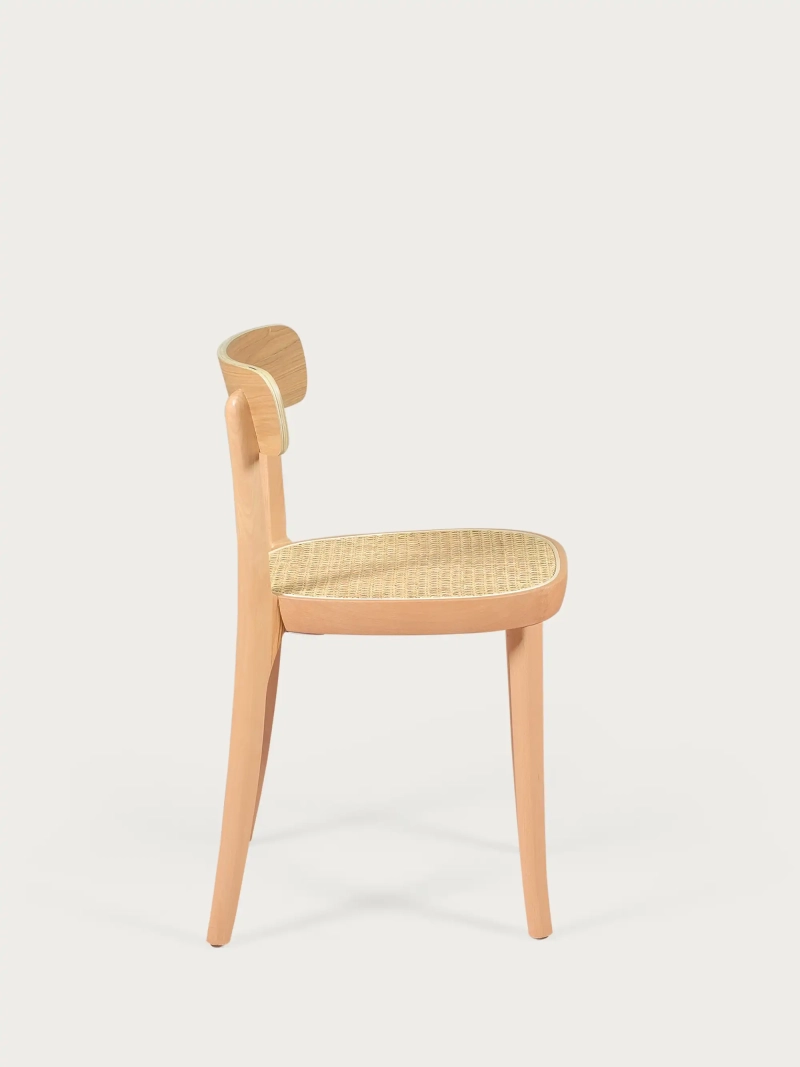 Designstol i askträ och sits i naturrotting - Tours FurnMod - 6