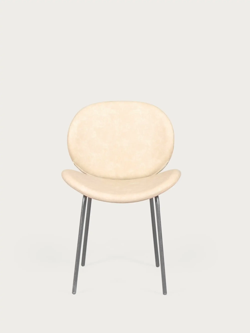 Cadeira retro estofada em couro sintético antigo - Slice FurnMod - 1