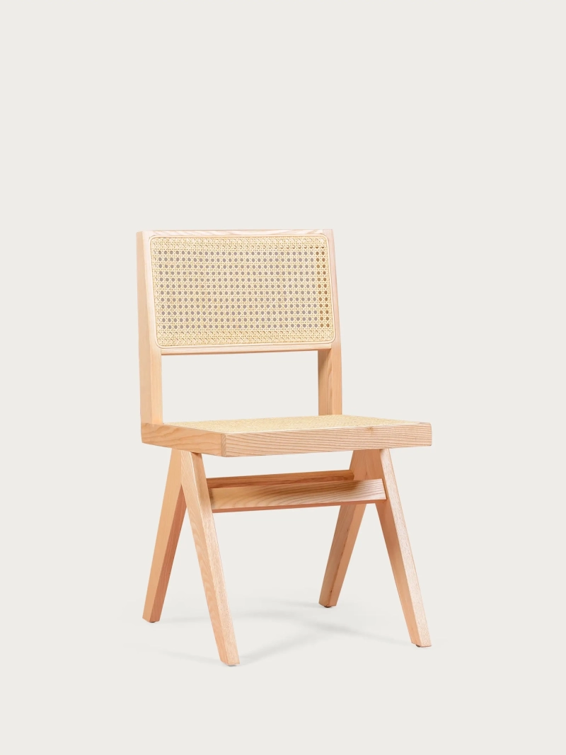 Classic chair in natural rattan and ash wood - Compass FurnMod - 11