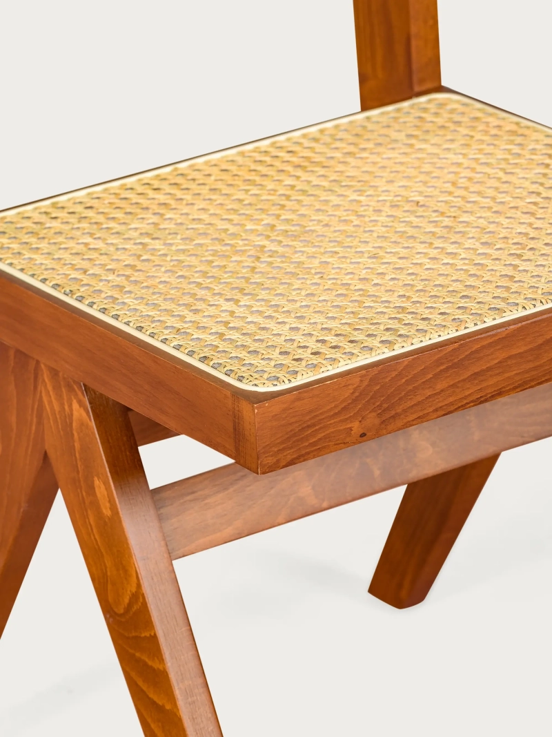 Scaun clasic din rattan natural și lemn de frasin - Compass FurnMod - 23