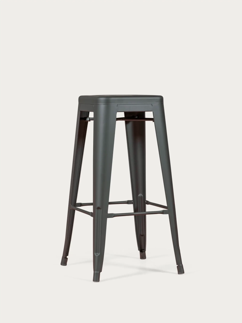 skammel i industristål 76 cm med fodstøtte | Bistro
