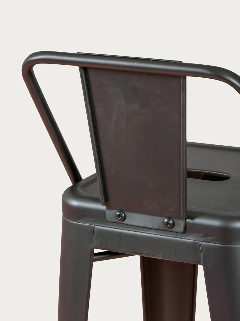 hocker Industriemetall mit niedriger Rückenlehne (76cm) - Bistro FurnMod - 3