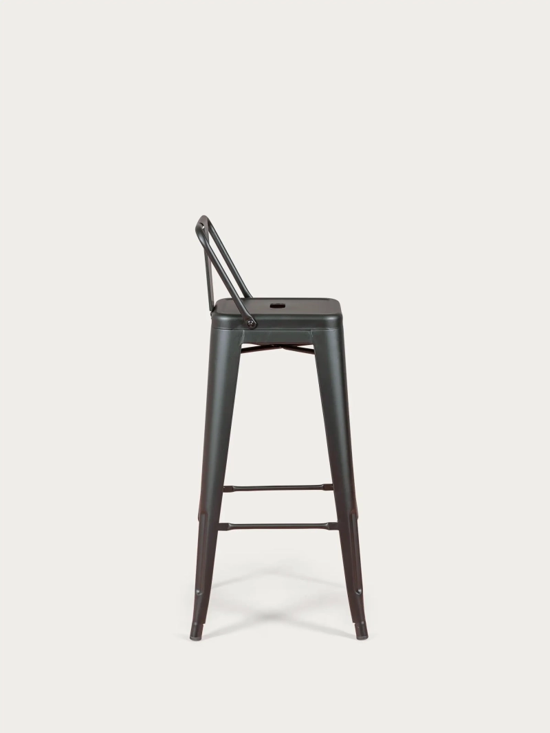 hocker Industriemetall mit niedriger Rückenlehne (76cm) - Bistro FurnMod - 1
