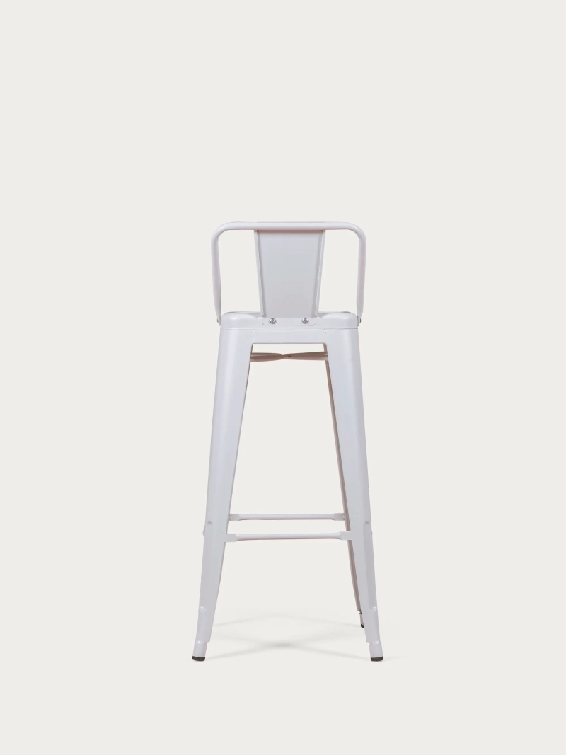 Taburete metálico industrial con respaldo bajo (76cm) - Bistro FurnMod - 7
