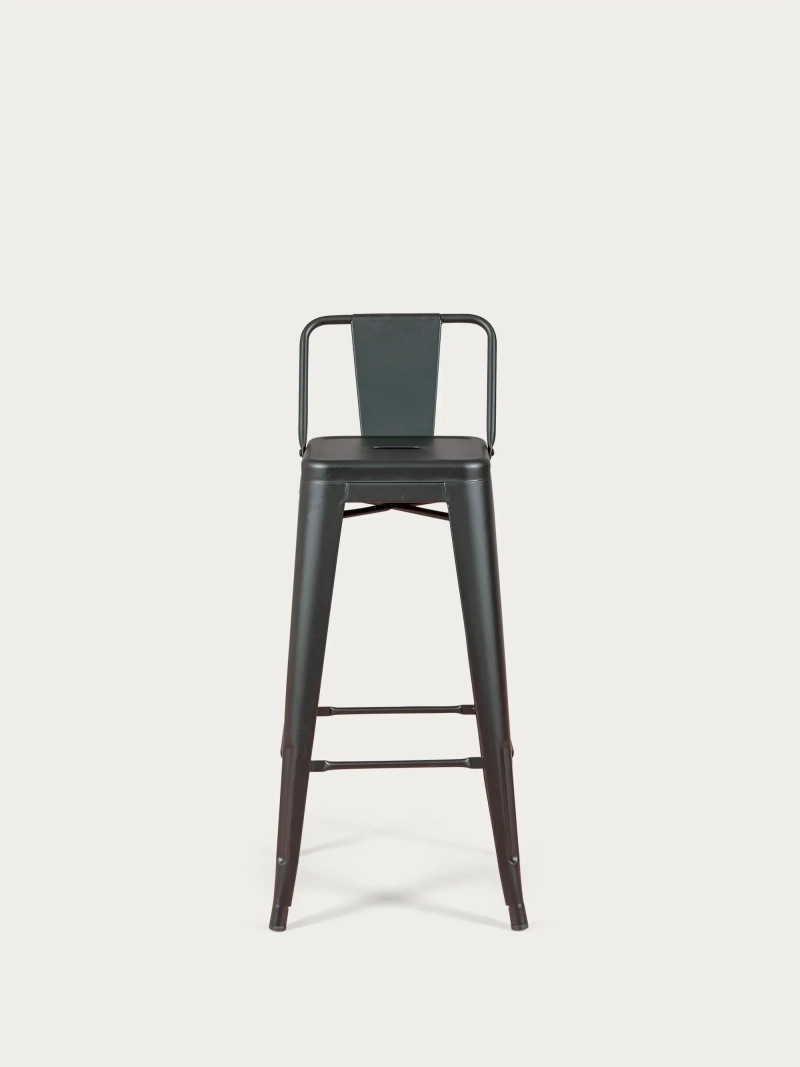 jakkara teollista metallia matalalla selkänojalla (76cm) - Bistro FurnMod - 4